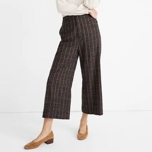 Madewell Huston Pull-On Crop Pant in Enbrook Plaid